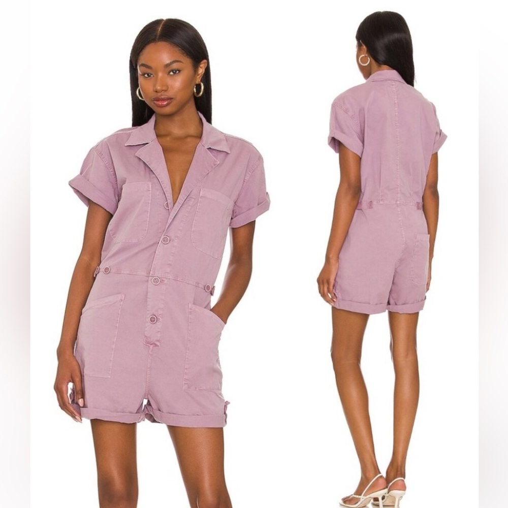 Pistola Dusty Lilac Button-Front Romper